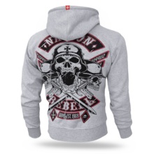 Bluza z kapturem rozpinana Dobermans Aggressive "Nation Rebell BZ184" - szara