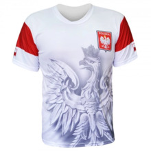 Koszulka dziecięca piłkarska "Polska" - biała