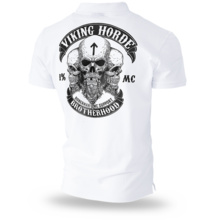 Dobermans Aggressive Polo T-shirt &quot;VIKING HORDE II TSP213&quot; - white