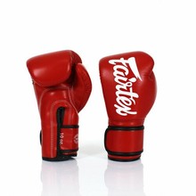 Boxing gloves FAIRTEX BGV14 (red / black piping) &quot;Microfiber&quot; &quot;K&quot;