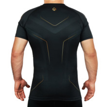 Rashguard męski krótki rękaw Ground Game "GOLD 2.0" - czarny