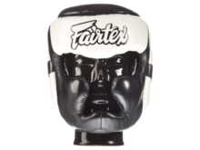 Ochraniacz głowy kask bokserski FAIRTEX sparingowy HG13 (black/white) "Diagonal Vision Sparring" "K"